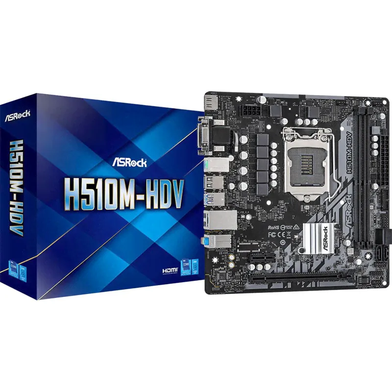 Материнская плата ASRock H510M-HVS mATX LGA 1200, H510M-HVS