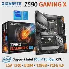 Сокет LGA 1200 Материнская плата GIGABYTE Z590 GAMING X с поддержкой DDR4 процессора 10-11 поколения PCI-E 4.0 128 ГБ Настольная материнская плата Intel Z590