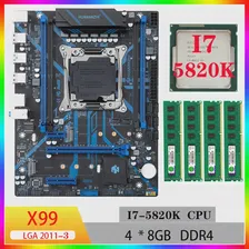 материнская плата x99 huananzhi Core i7 5820K материнские платы cpu ram комбинированный комплект x99 lga 2011-3 v3 ddr4 комплект памяти для компьютерных игр