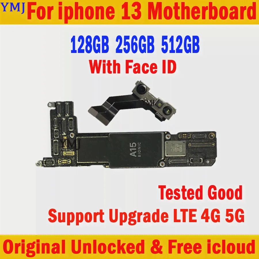 Протестировано Хорошо Для iPhone 13 Материнская плата 128 ГБ 256 ГБ Логическая плата 100% Оригинальная Разблокированная материнская плата Бесплатно iCloud MB С полными чипами