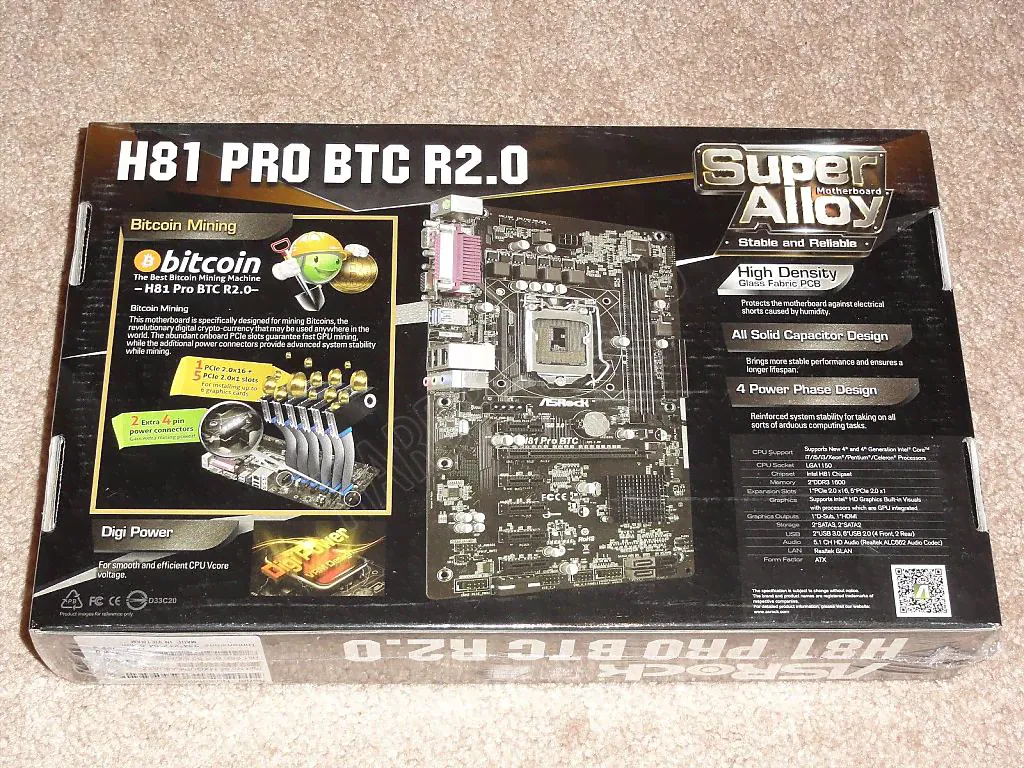 Материнская плата ASRock H81 Pro BTC R2.0 LGA1150