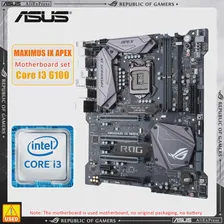 ASUS ROG MAXIMUS IX APEX + I3 6100CPU Оригинальный M.2 NVME 6-7-й Комплект Материнских плат Socket LGA1151 DDR4 Z170 Настольная Материнская плата