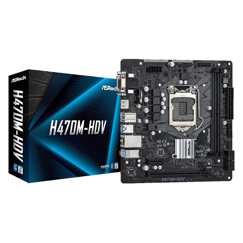 Материнская плата ASRock H470M-HDV mATX LGA 1200, H470M-HDV-0