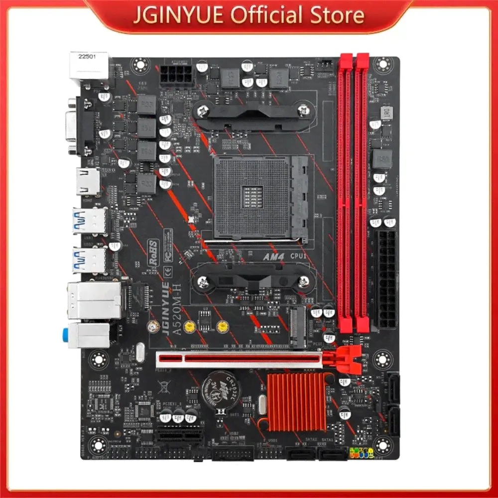 JGINYUE Материнская плата A520M-H AMD Ryzen