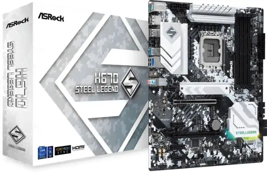 Материнская плата ASRock H670 STEEL LEGEND Socket 1700 H670 4xDDR4 2xPCI-E 16x 3xPCI-E 1x 4xSATA III ATX Retail-0