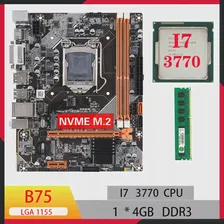 Материнская плата B75 lga 1155 Core i7 3770 cpu 4gb ram combo kit игровые материнские платы B75 ddr3 Memory для pc gamer