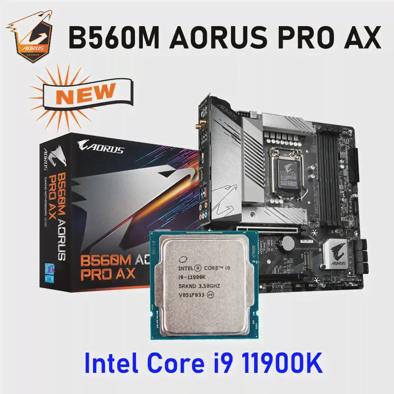 Материнская плата Gigabyte B560M AORUS PRO AX LGA 1200 с комбинированным процессором i9 11900K DDR4 для настольных ПК Intel B560 Mainboard Suit i9 11900K New