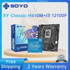 Материнская плата SOYO SY-Classic H610M с процессором Intel I3 12100F двухканальная DDR4 ОЗУ LGA1700 комплект материнской платы M.2 SSD интерфейс материнская плата ... (art.: 3920be2a00109)