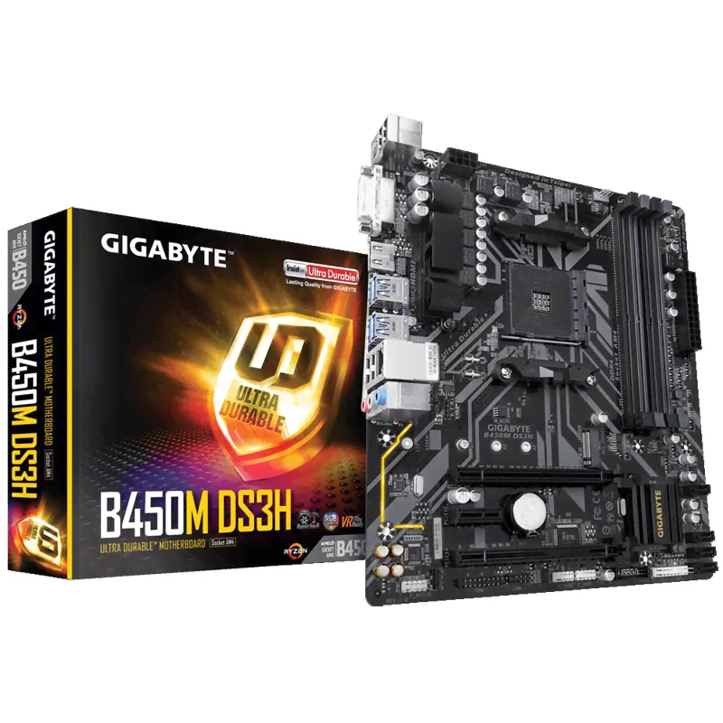 Материнская плата Gigabyte B450M DS3H mATX AM4, B450M DS3H-0