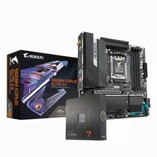 Материнская плата Gigabyte B650M AORUS ELITE AX+AMD Ryzen 7 7700X BOX