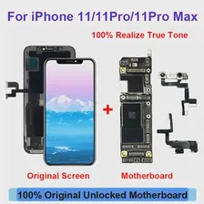 Для iPhone 11 Материнская плата для iPhone 11 Pro Max Материнская плата с разблокированным идентификатором лица, Материнская плата с полным набором чипов + Оригинальный экранный дисплей