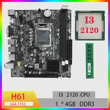 Материнская плата CPU RAM Combo Kit H61 LGA 1155 I3 2120 Материнские платы для ПК Gaming 4GB DDR3 MIMIT