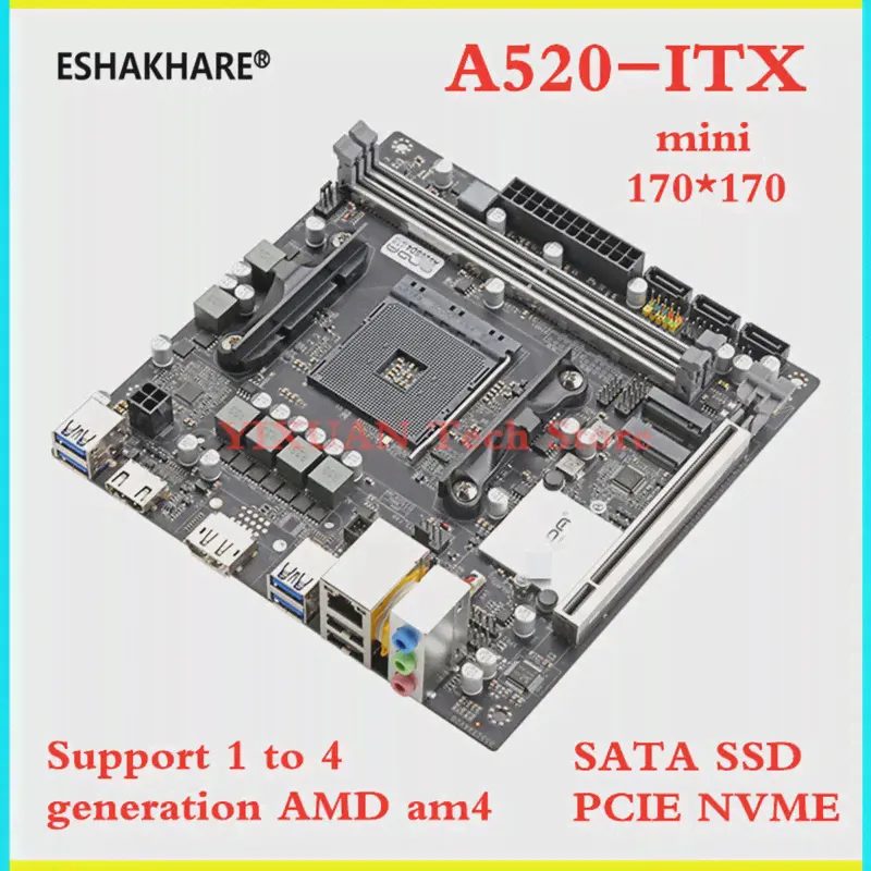 Материнская плата MINI Onda A520SD4-ITX, все твердотельные Материнские платы AM4 для компьютера, мини-настольного компьютера, материнская плата AMD для ... (art.: 3920b748cdf03)-4