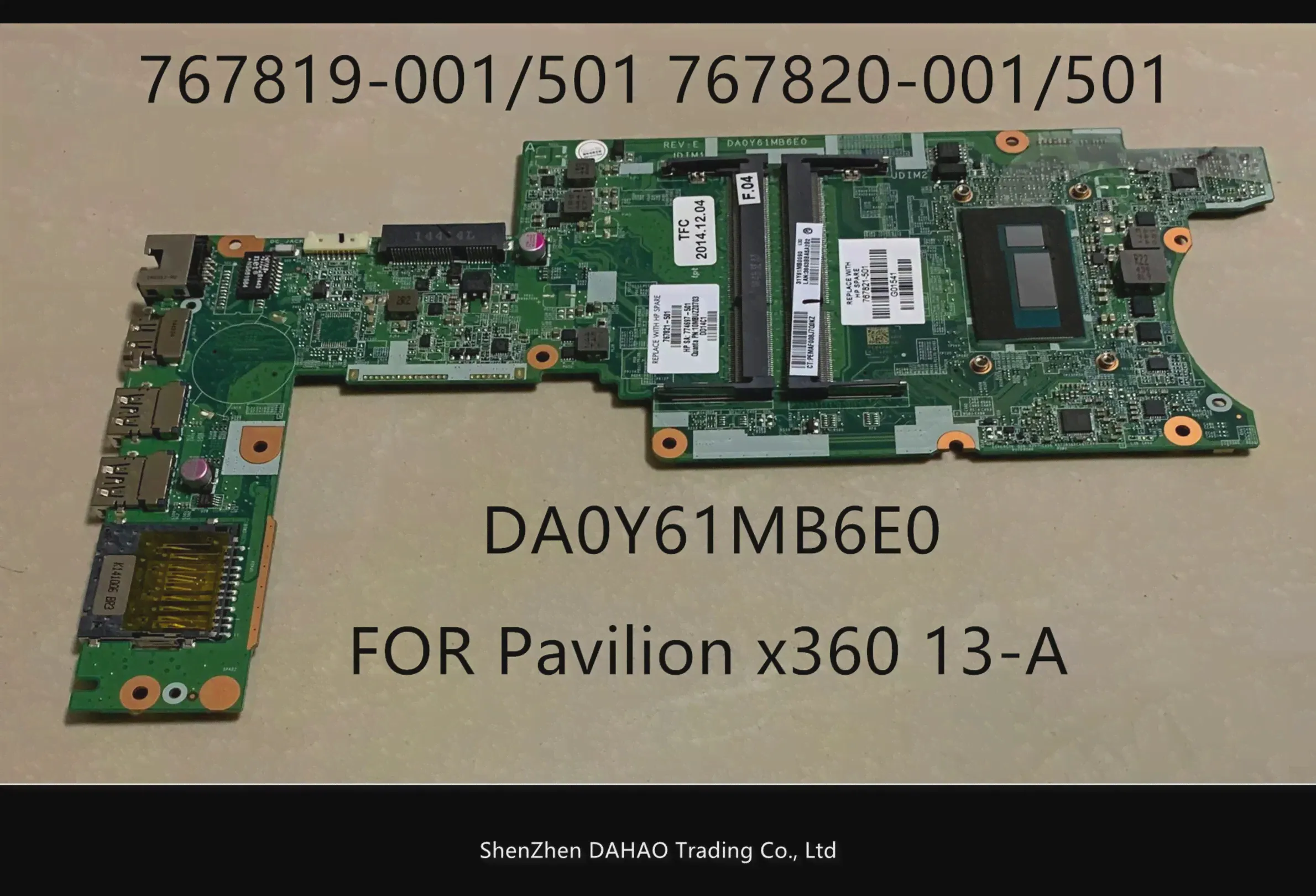 Для HP Pavilion X360 Материнская плата ноутбука HP X360 13-A 767819-001 767820-001 767820-501 DA0Y61MB6E0 С I5-4210 100% полностью протестирована