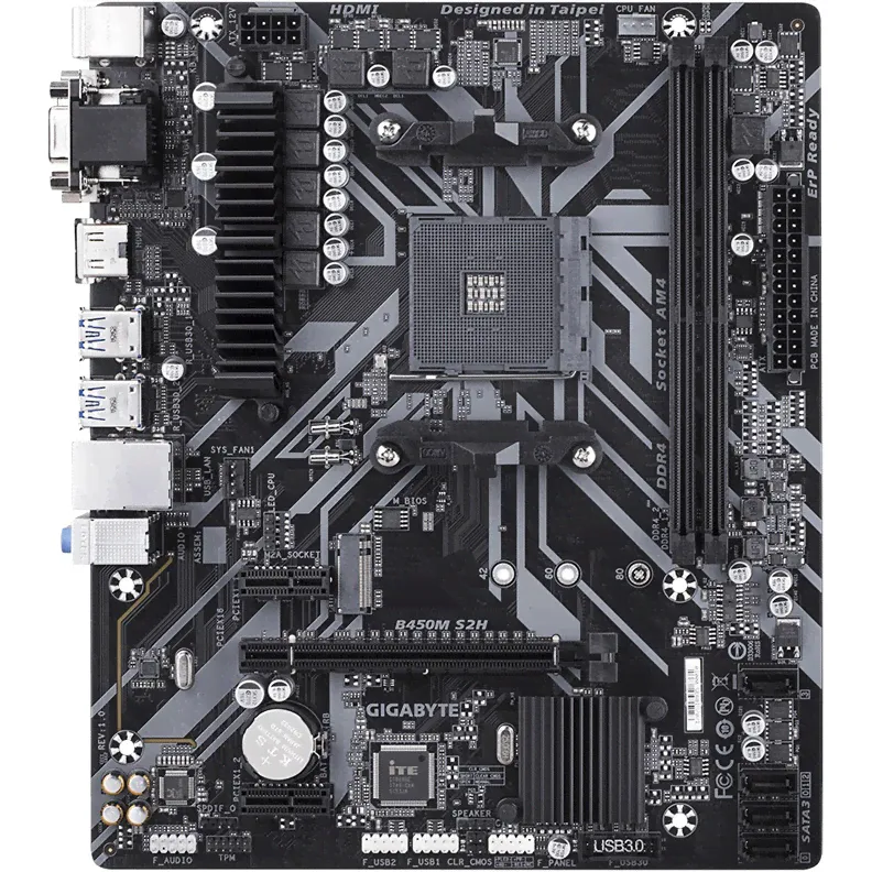 Материнская плата AM4 Gigabyte B450M S2H-0