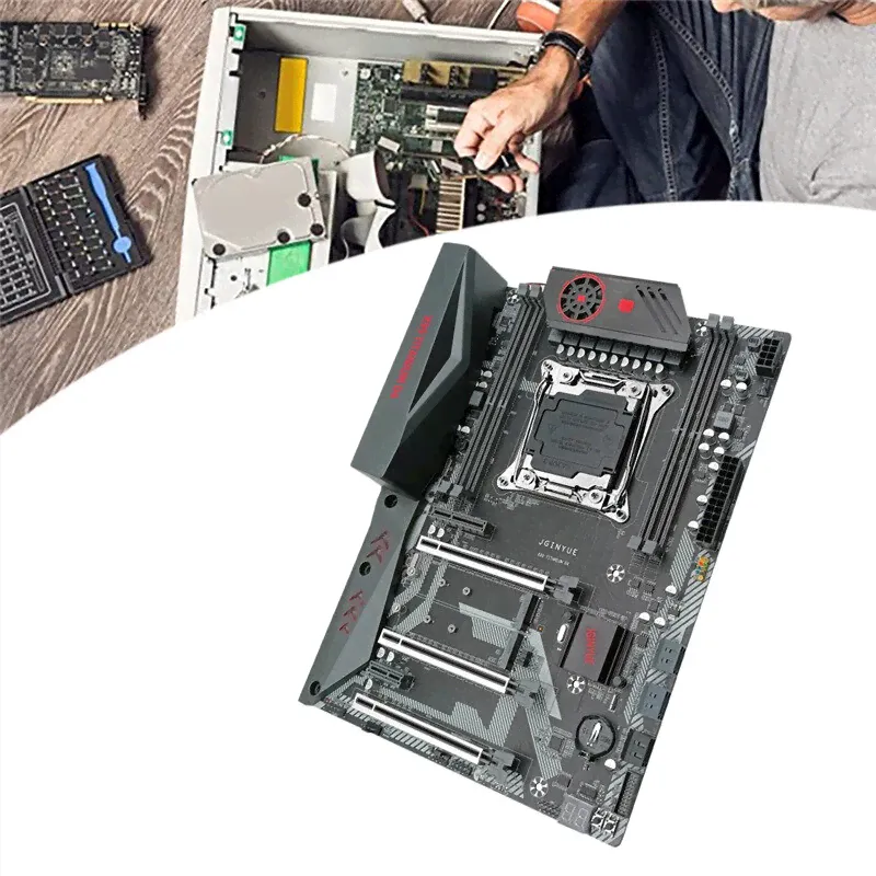 JGINYUE X99 TITANIUM D4 Компьютерная игровая материнская плата LGA 2011-3 Процессор 4XDDR4 Слот памяти M.2 NVME SATA3.0 USB3.0 Материнская плата ATX-0