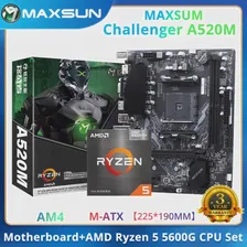 MAXSUN НОВАЯ материнская плата Combo A520M с процессором AMD Ryzen5 5600G [без кулера] Комплект материнских плат DDR4 M.2 SATAIII для настольных ПК