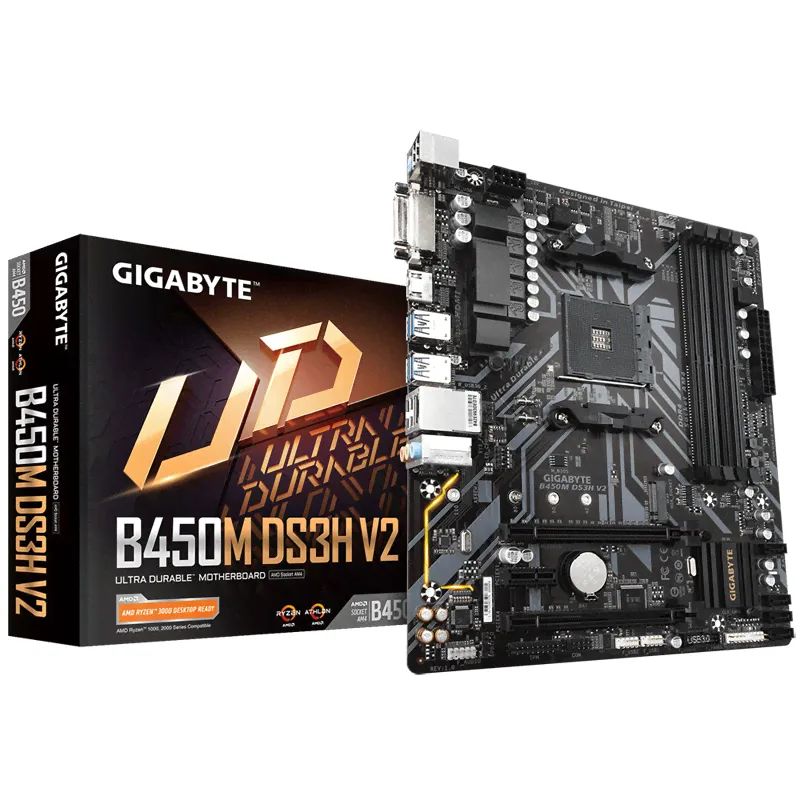 Материнская плата Gigabyte B450M DS3H V2 mATX AM4, B450M DS3H V2