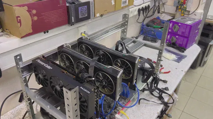 Майнинг ферма на китайской плате  с алика BTC B250C, 6900XT AsRock, 6700XT XFX и RX 6800 PowerColor