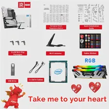 Материнская плата Intel Z790 DDR5, белый цвет + процессор Intel Core i9 13900KF LGA1700, комбо + Память Kingston DDR5 6400 МГц 32 Гб ОЗУ Материнская плата Z790 White Gaming с процессором i9 13900K LGA