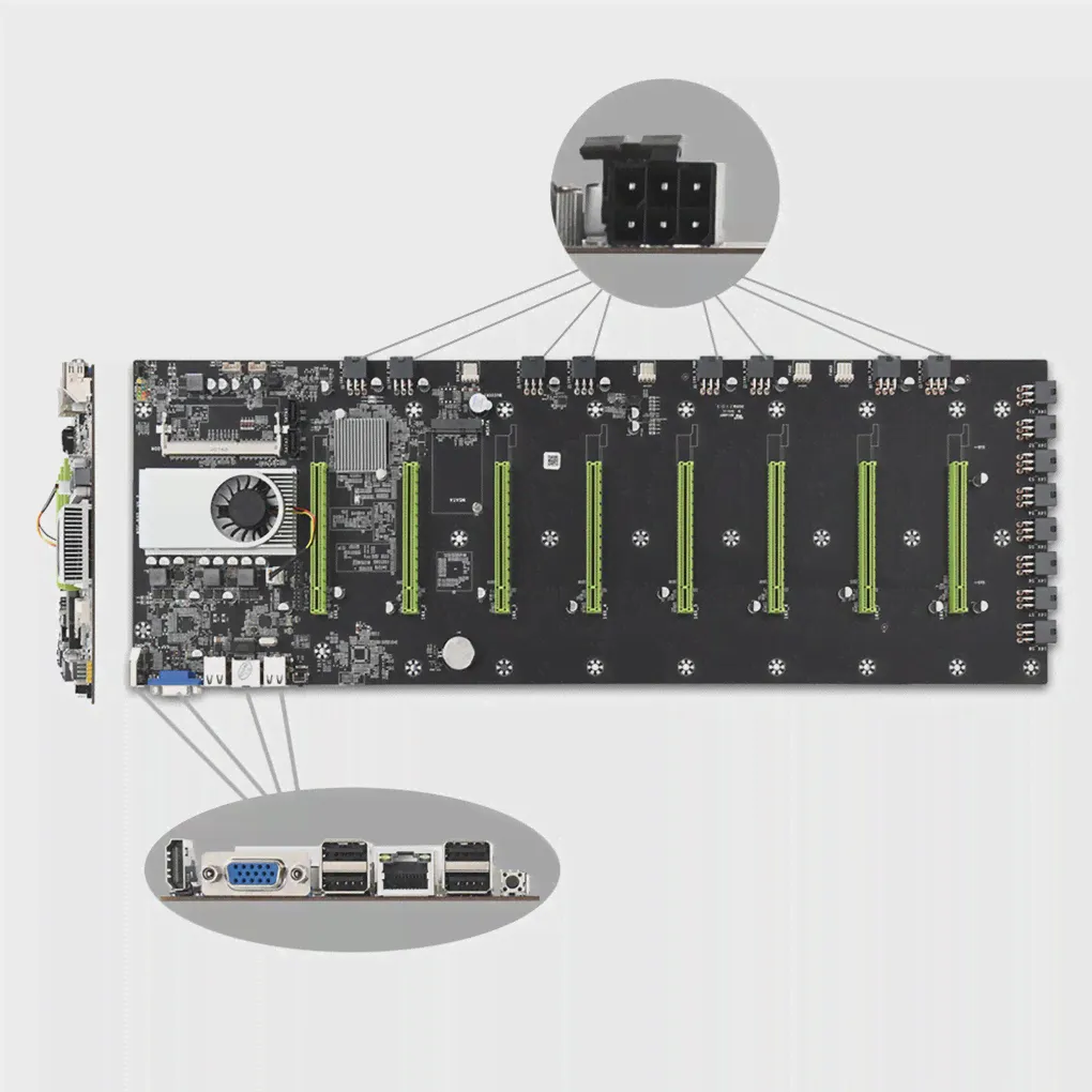 🛍 Материнская плата для компьютера 8 PCI-E 16X слотов, материнская плата со встроенным процессором DDR3-4