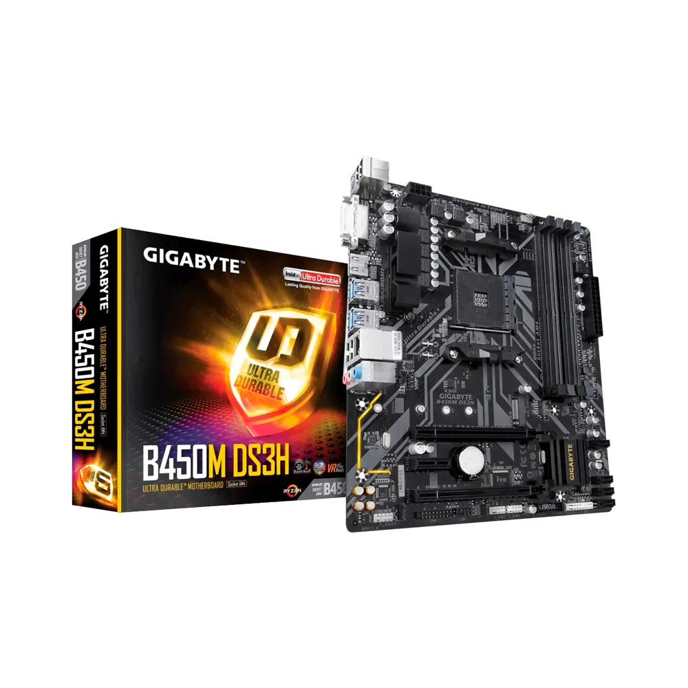 Материнская плата AM4 Gigabyte B450M DS3H