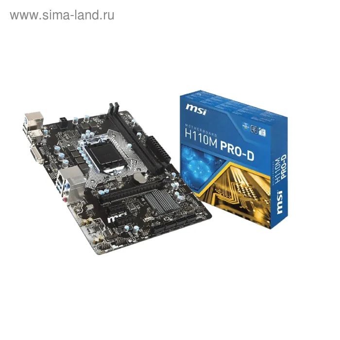 Материнская плата MSI H110M PRO-D, Soc-1151, Intel H110, 2xDDR4, mATX, Ret-0