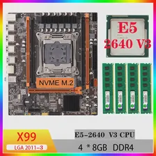 x99 комплект xeon e5 2640 v3 материнские платы cpu материнская плата ram комбинированная для процессорного кулера computador mini itx 16gb комплекты для pc gamer
